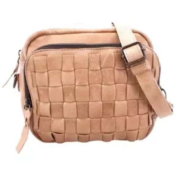 Bed Stu Joshebed - Brown Crossbody Bag with Woven Leather Design - Picture 1 of 2